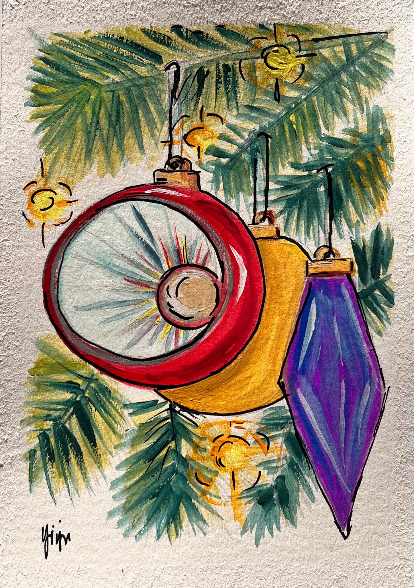 Vintage Christmas Ornament Card