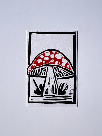 Mushroom Linoprint