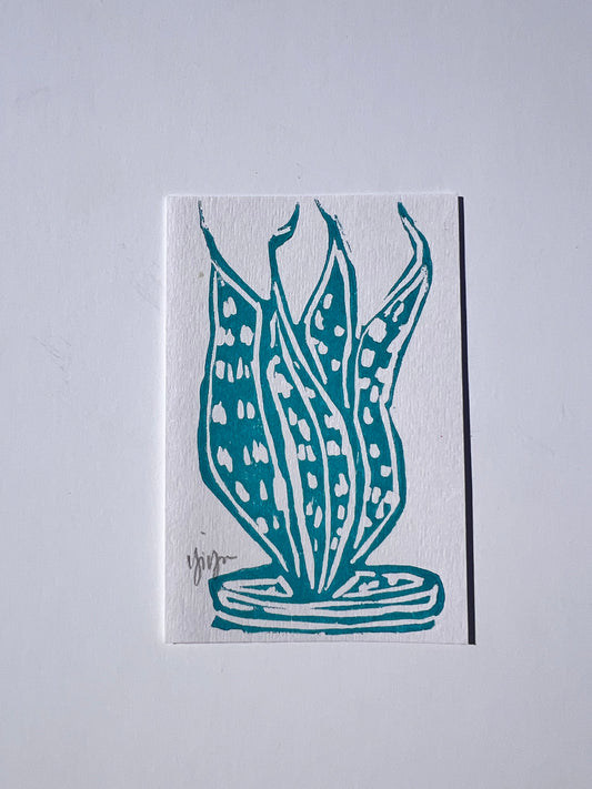 Snake Plant Linoprint