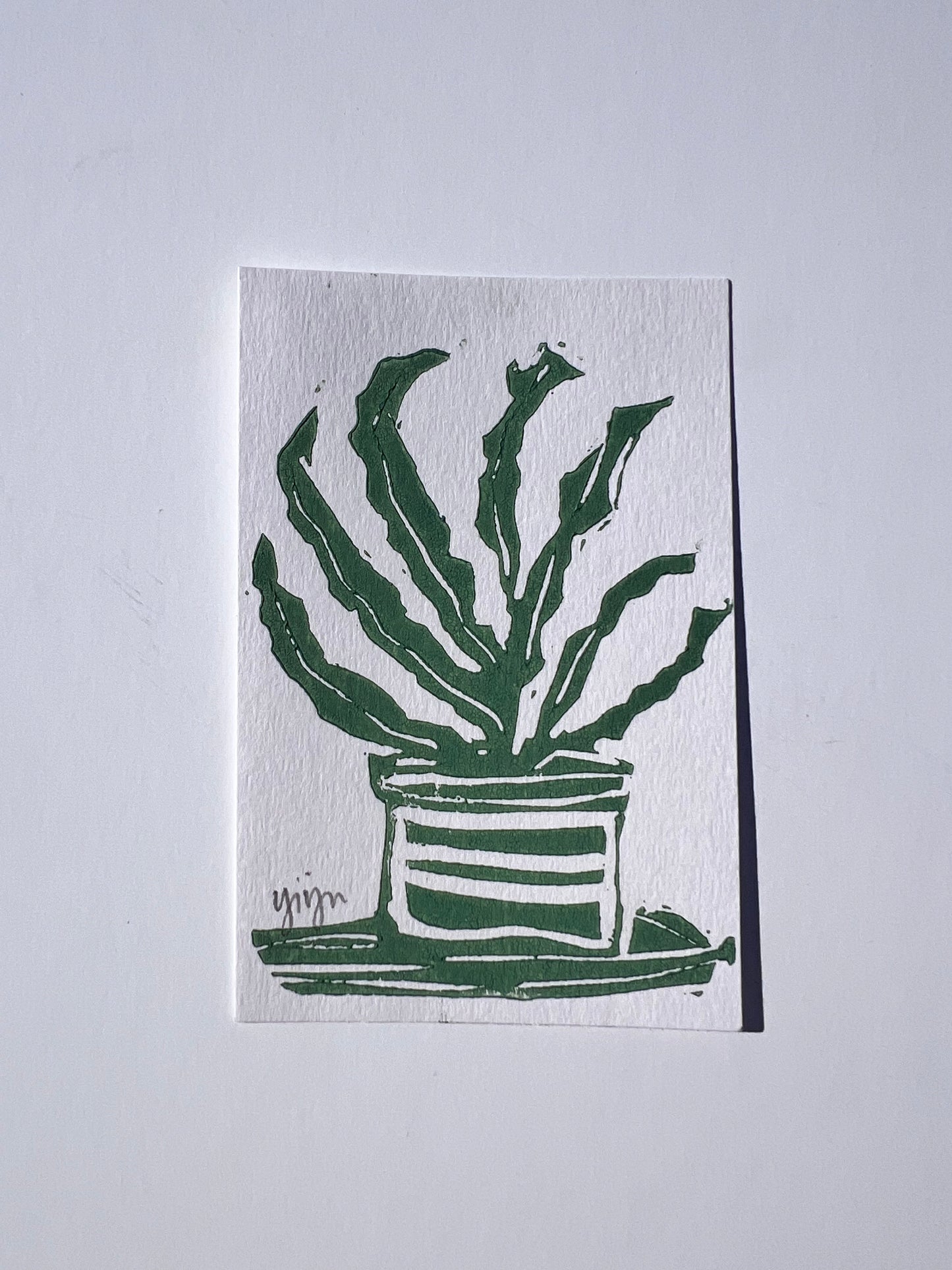 Succulent Snake Linoprint