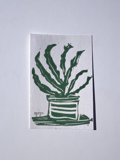 Succulent Snake Linoprint