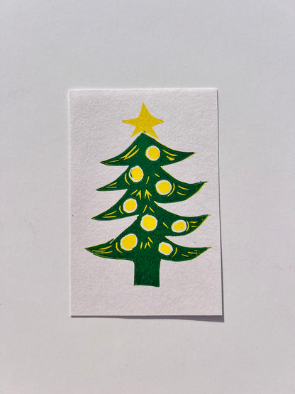 Christmas Tree Linoprint