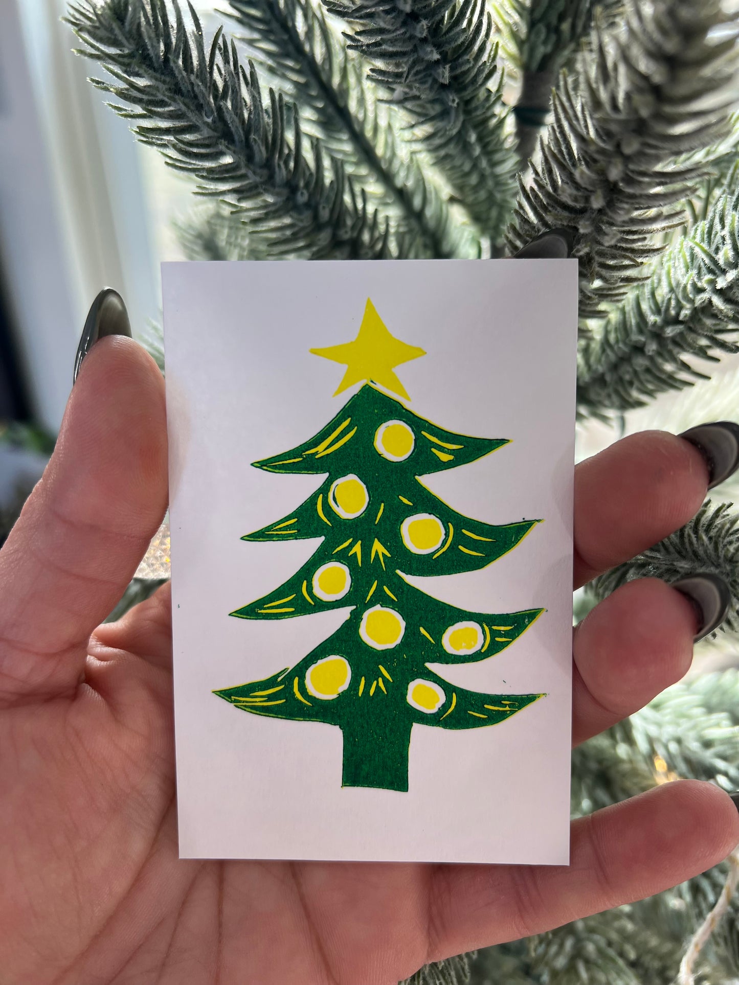 Christmas Tree Linoprint